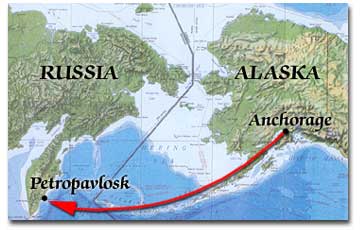 map of alaska & russia